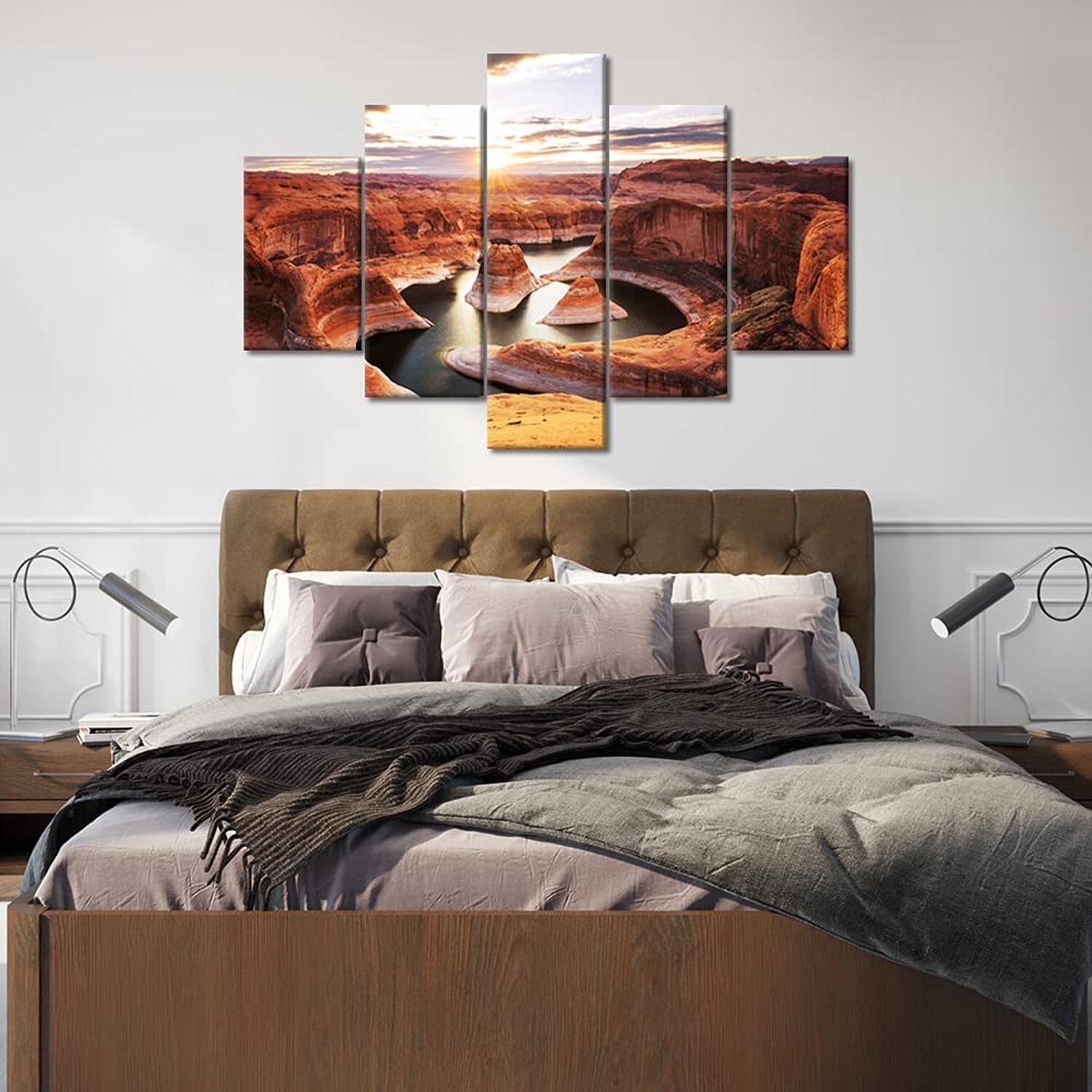 TUMOVO Lake Powell Wall Art Arizona USA Picture Prints on Canvas 5 Pieces Wal…