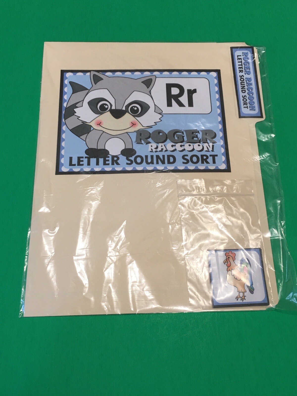 Roger Raccoon – Letter Rr – DIY File Folder game – Printed / Uncut