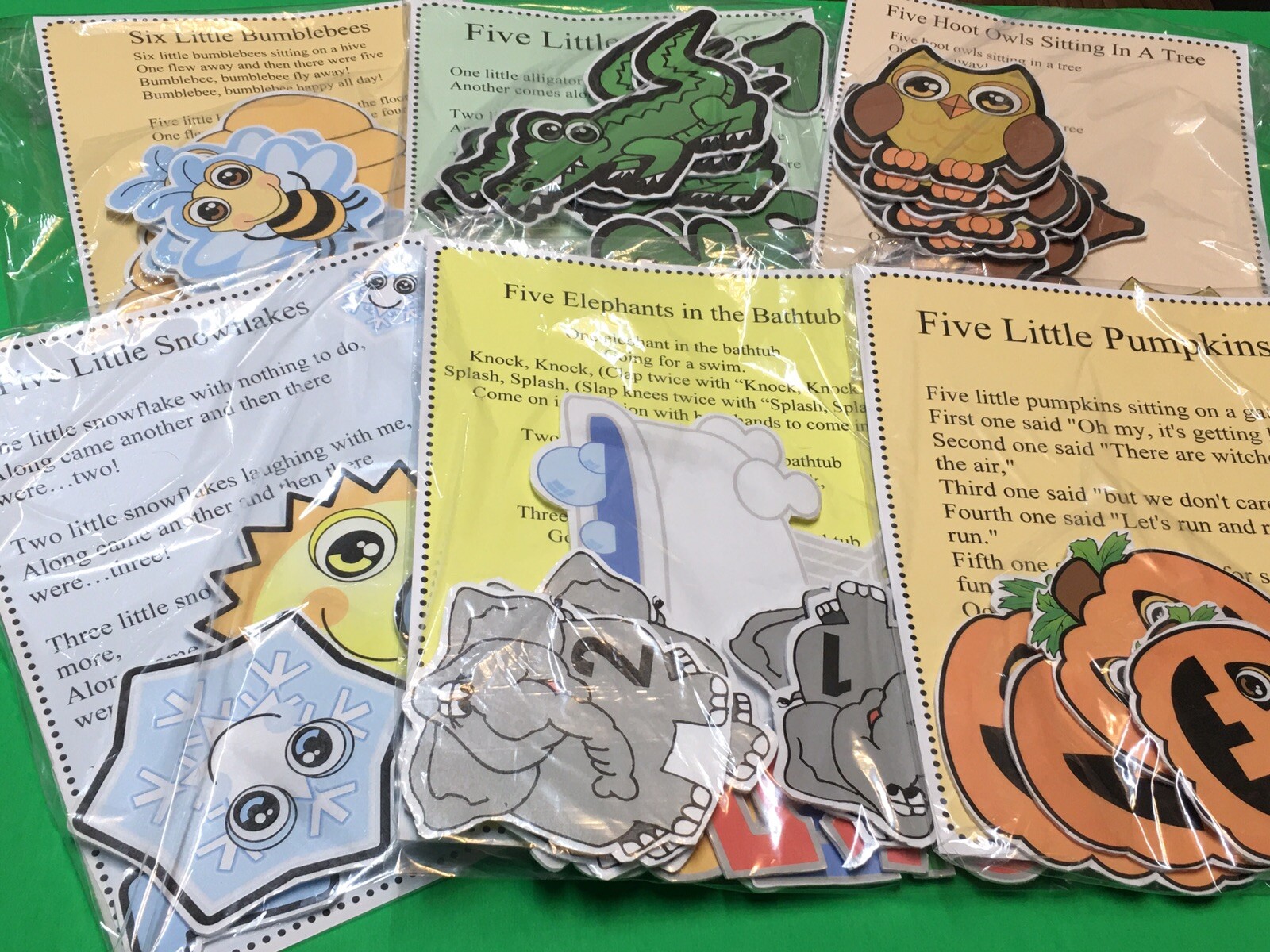 6 Precut Story Flannel / Felt Board Figures Sets 54 pieces