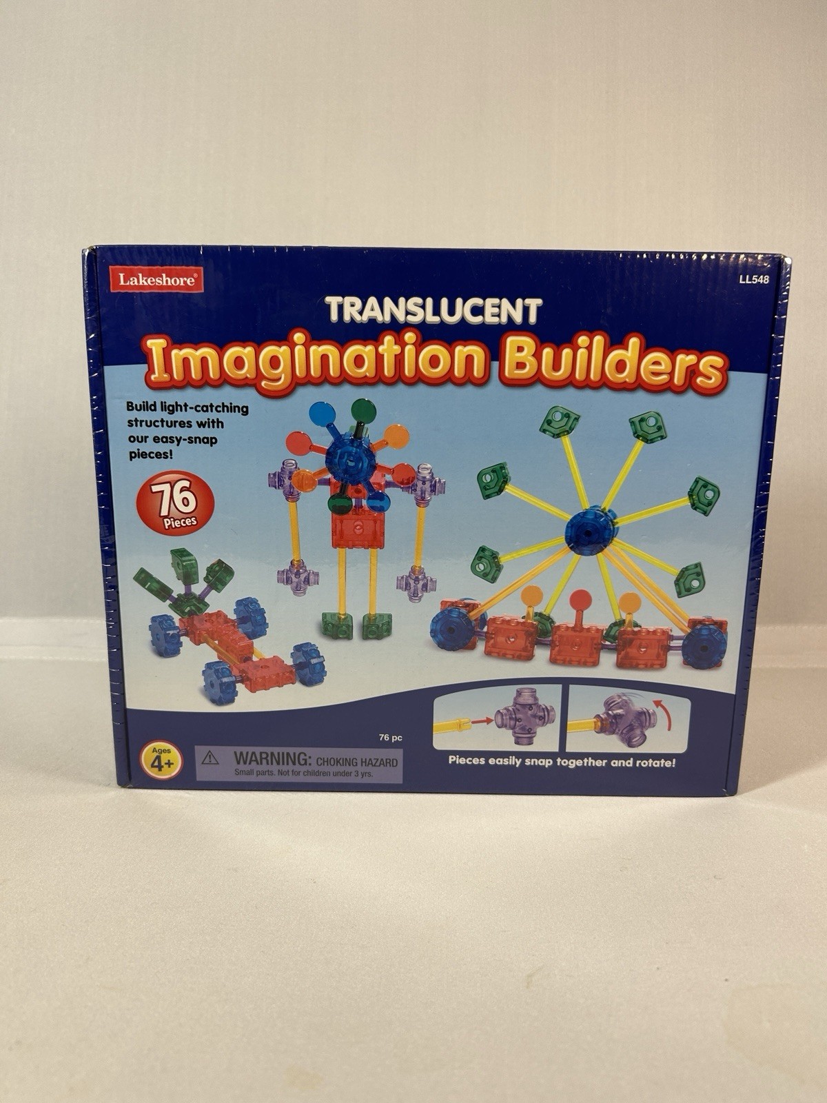 Lakeshore Translucent Imagination Builders 76-Piece Construction Set Ages 4+ New
