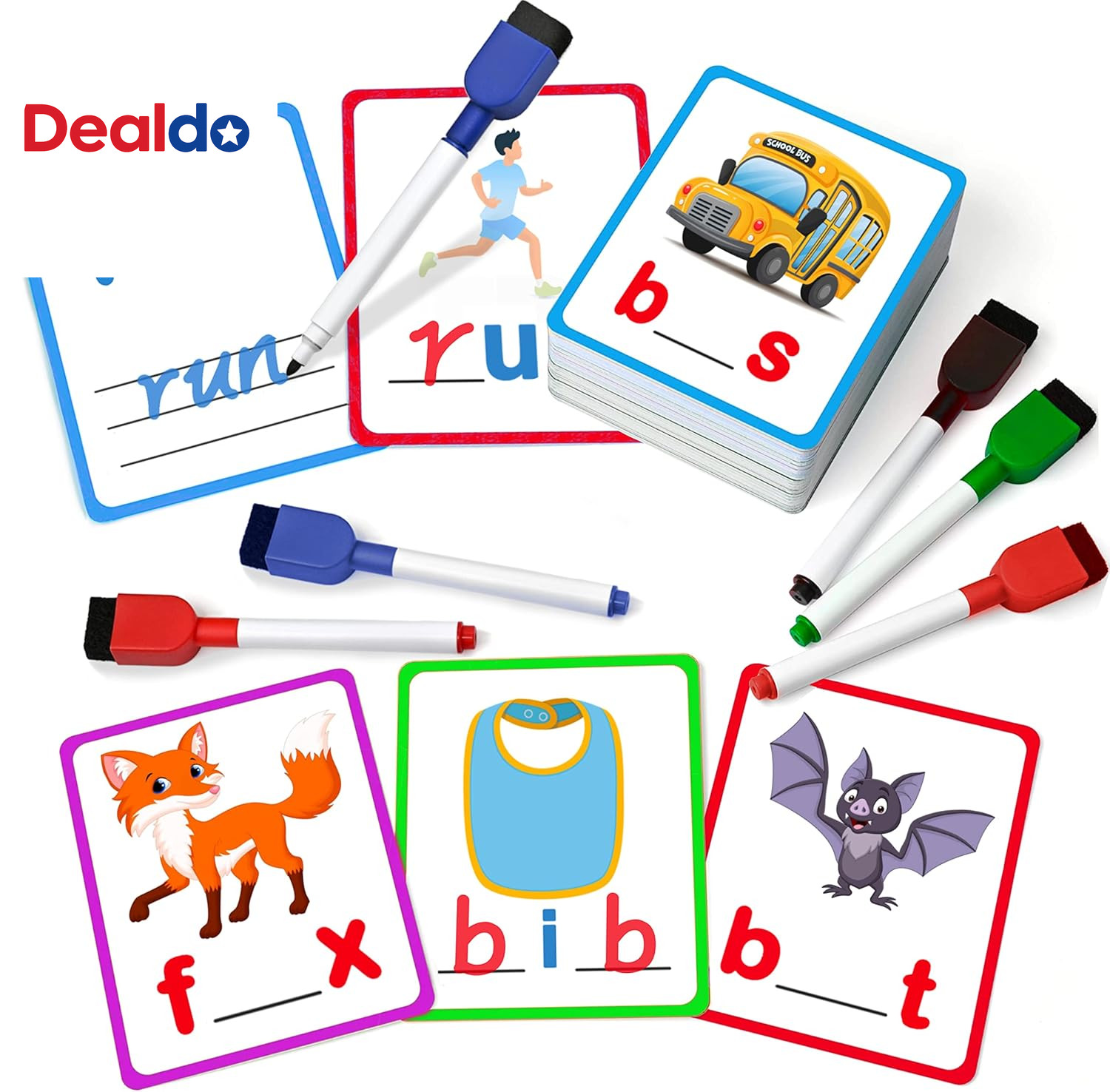 100 Short Vowel Spelling Flashcards, Handwriting Cards Learn to Write CVC Sight