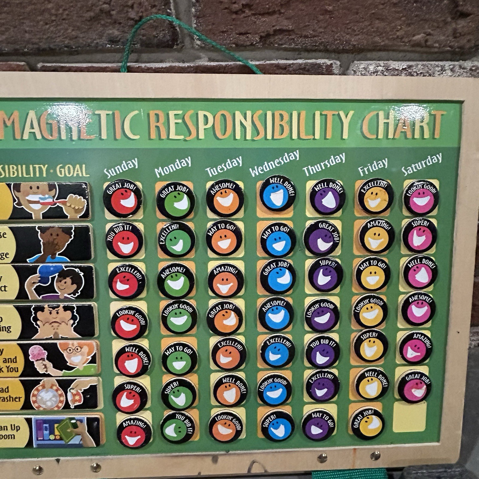 Melissa & Doug Deluxe Wooden Magnetic Responsibility Chart Chores Behavior – H