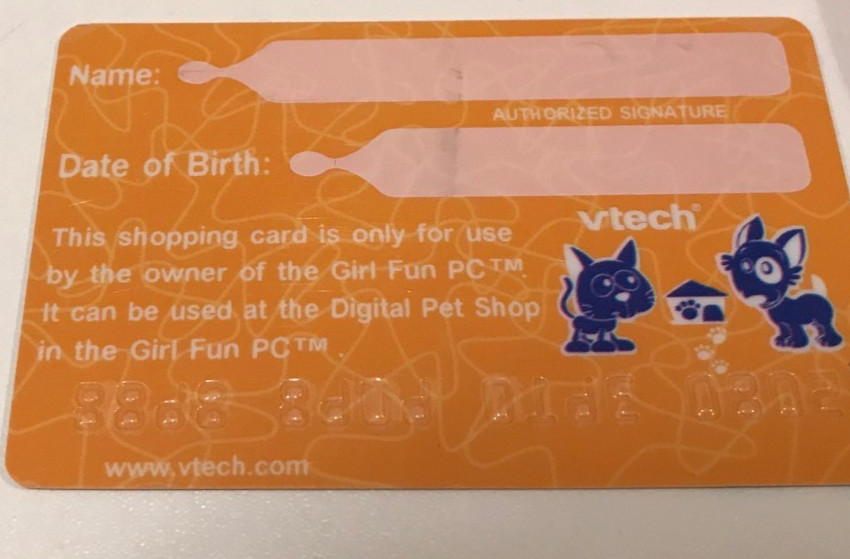 Pink VTech Girl Fun PC Toy with Card. Purse Pals with Cat. Works.