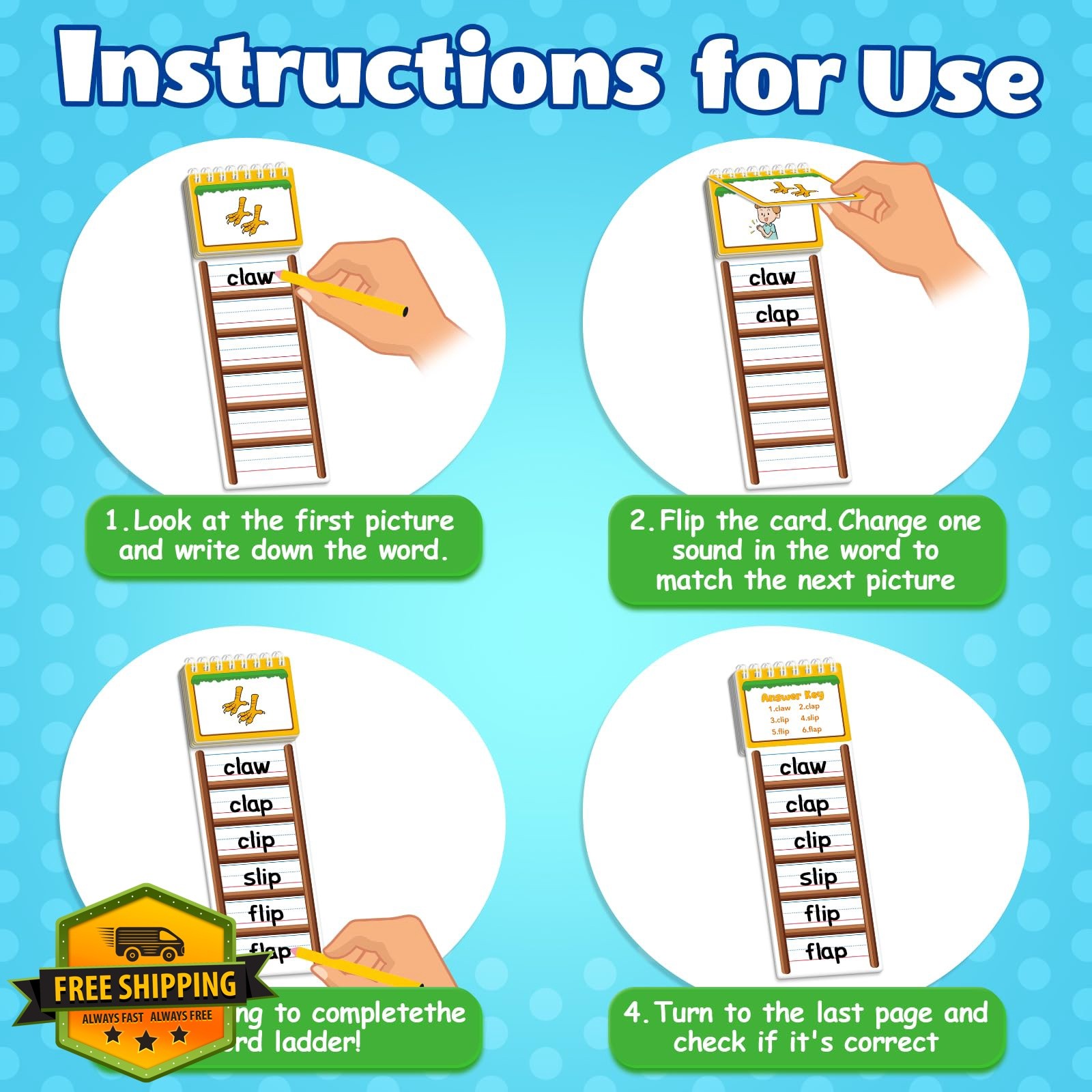 SkilLify Sight Words Flash Cards Kindergarten Flip Books