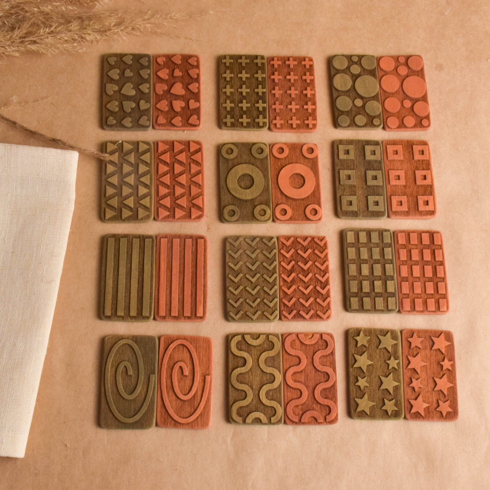 Sensory Nature Feel Toy Find Tactile Matching Game Board Memory Baby