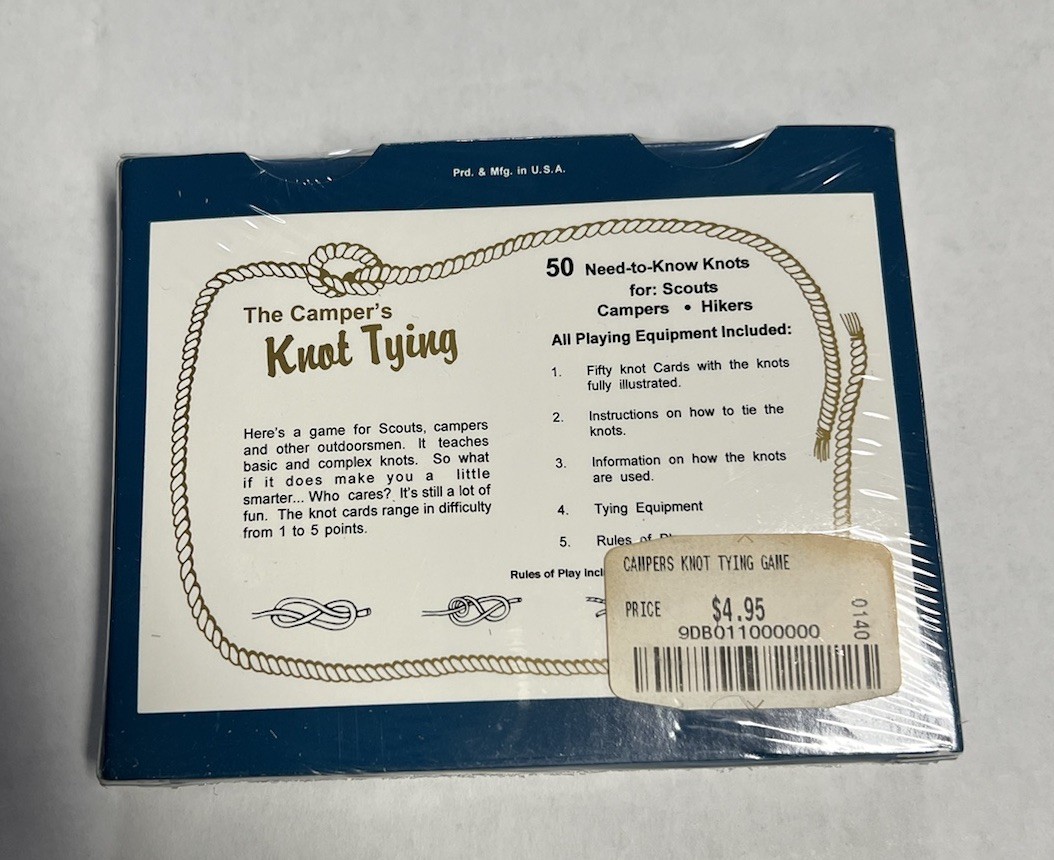 VINTAGE 1985 The Camper’s Knot Tying Kit- 50 Need-to-Know Knots Set NEW IN BOX