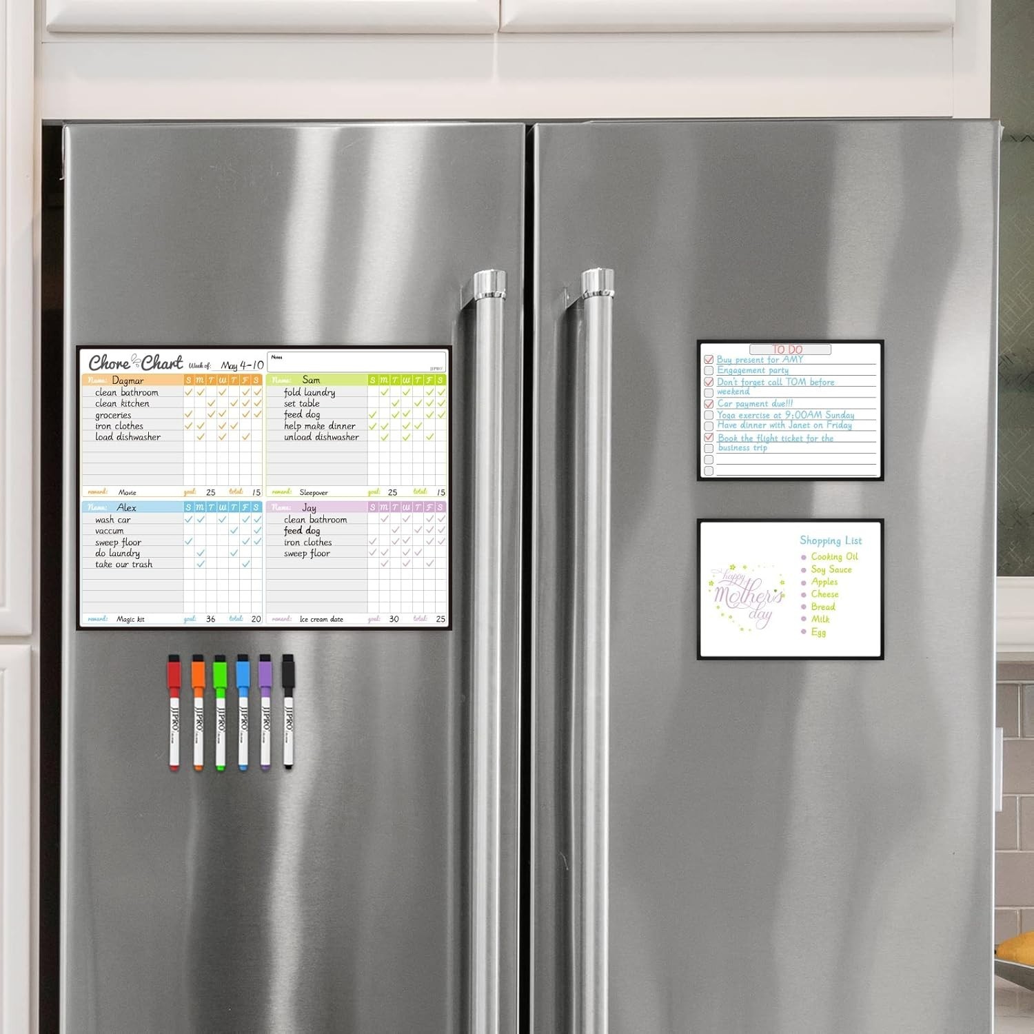 Magnetic Dry Erase Chore Chart Set for Fridge-Used for Multiple Kids-One Chor…