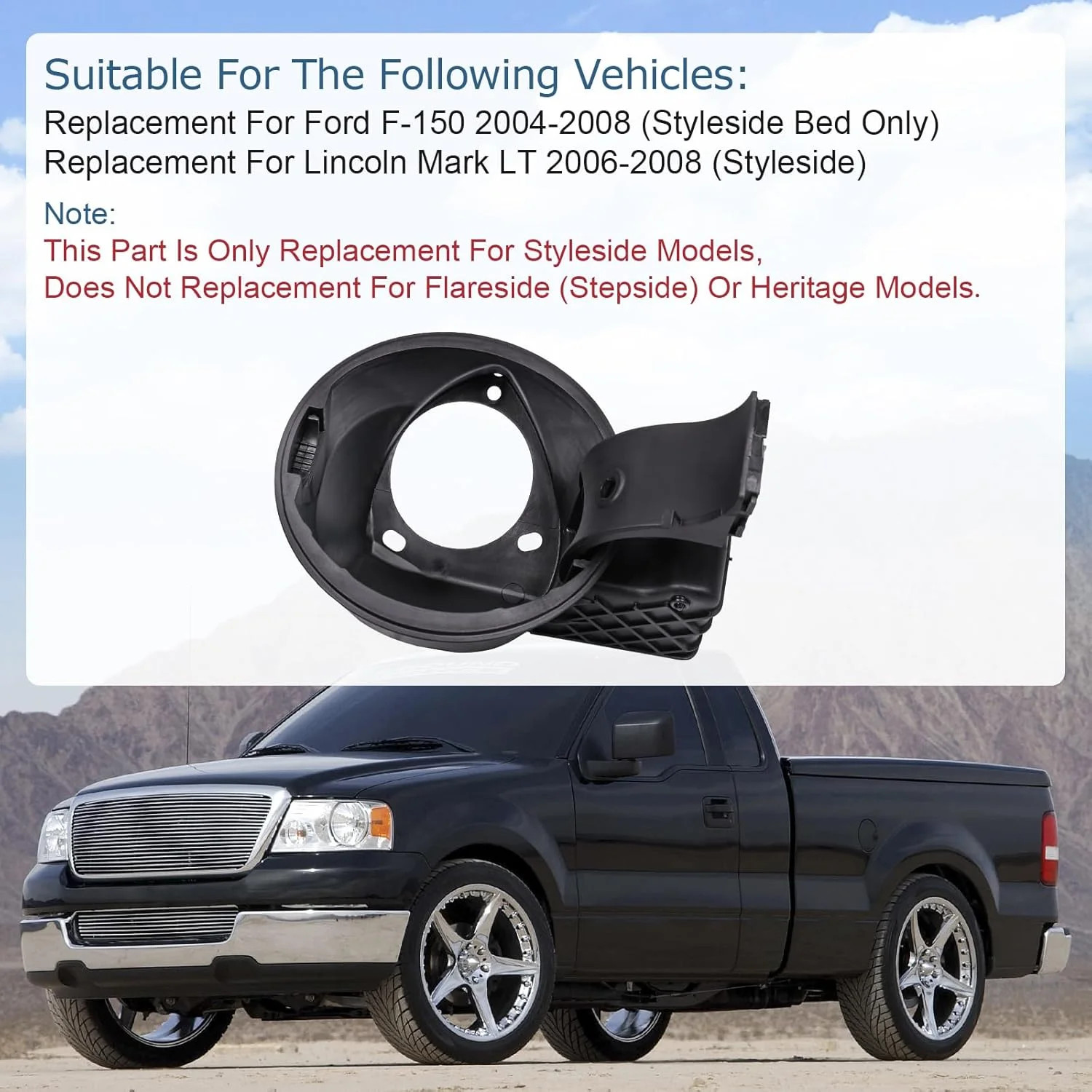 JDMSPEED New Fuel Filler Gas Cap Door Lid Housing 4L3Z9927936BA Replacement For