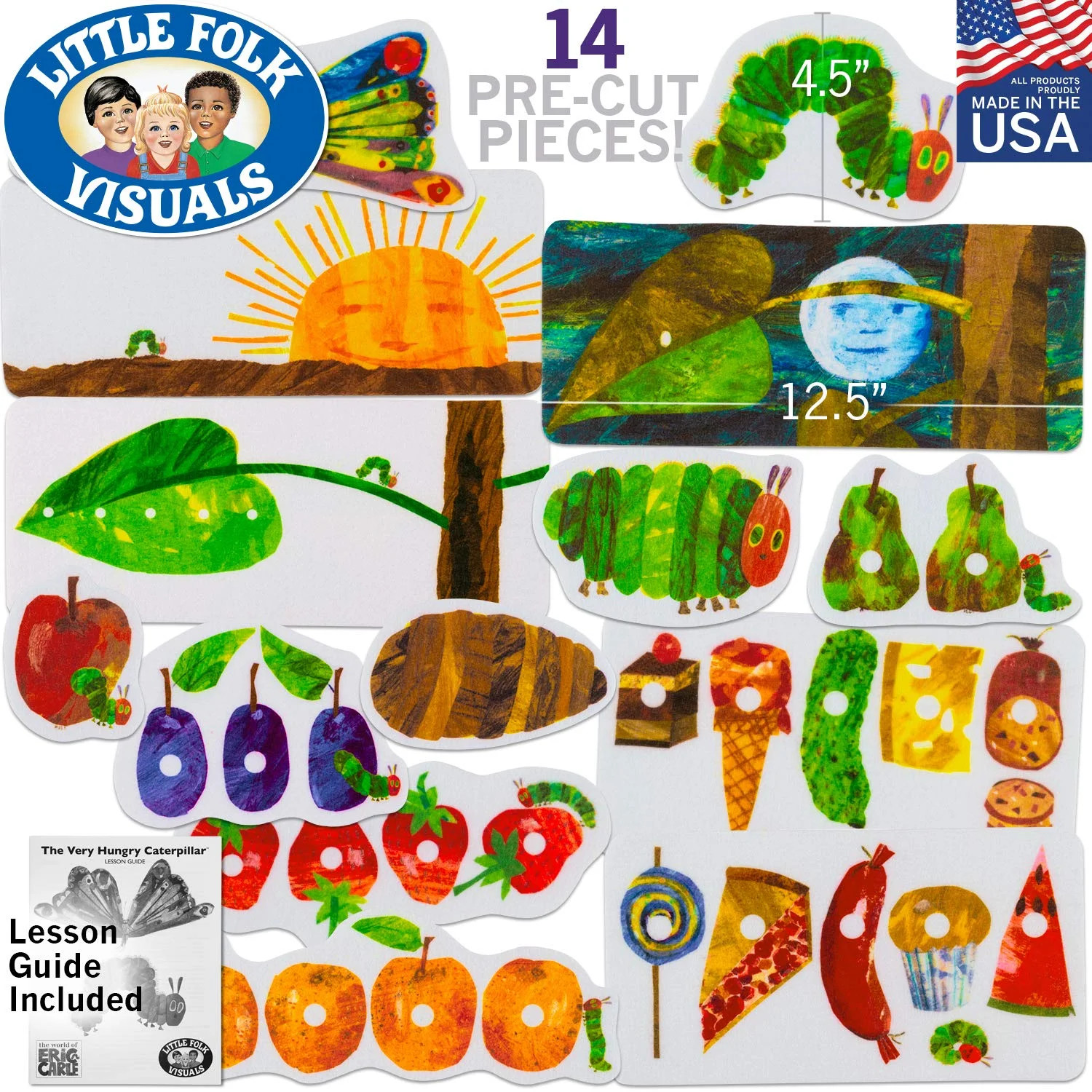 Little Folk Visuals The Very Hungry Caterpillar Precut Felt Pieces for Toddlers,