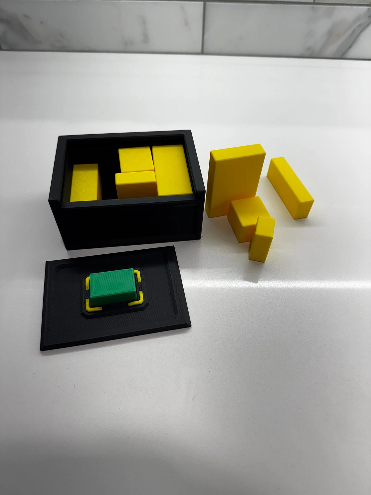 Green Stone Puzzle Game: Unique Brain Teaser for Adults and Kids, Handmade 3D