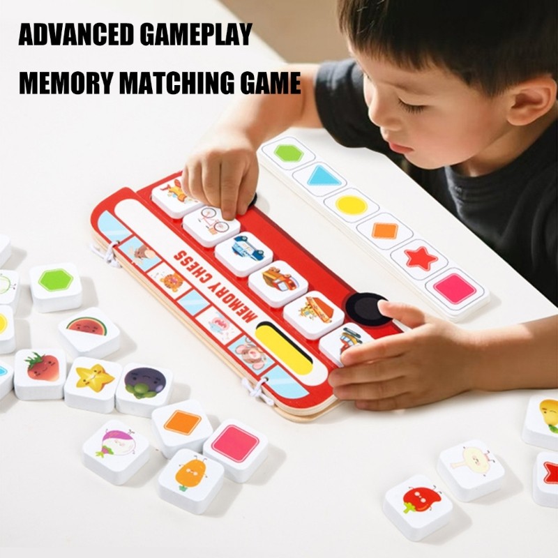 Wooden Chess Memory Puzzle Matching Game Toy For Preschooler Cognition Skills