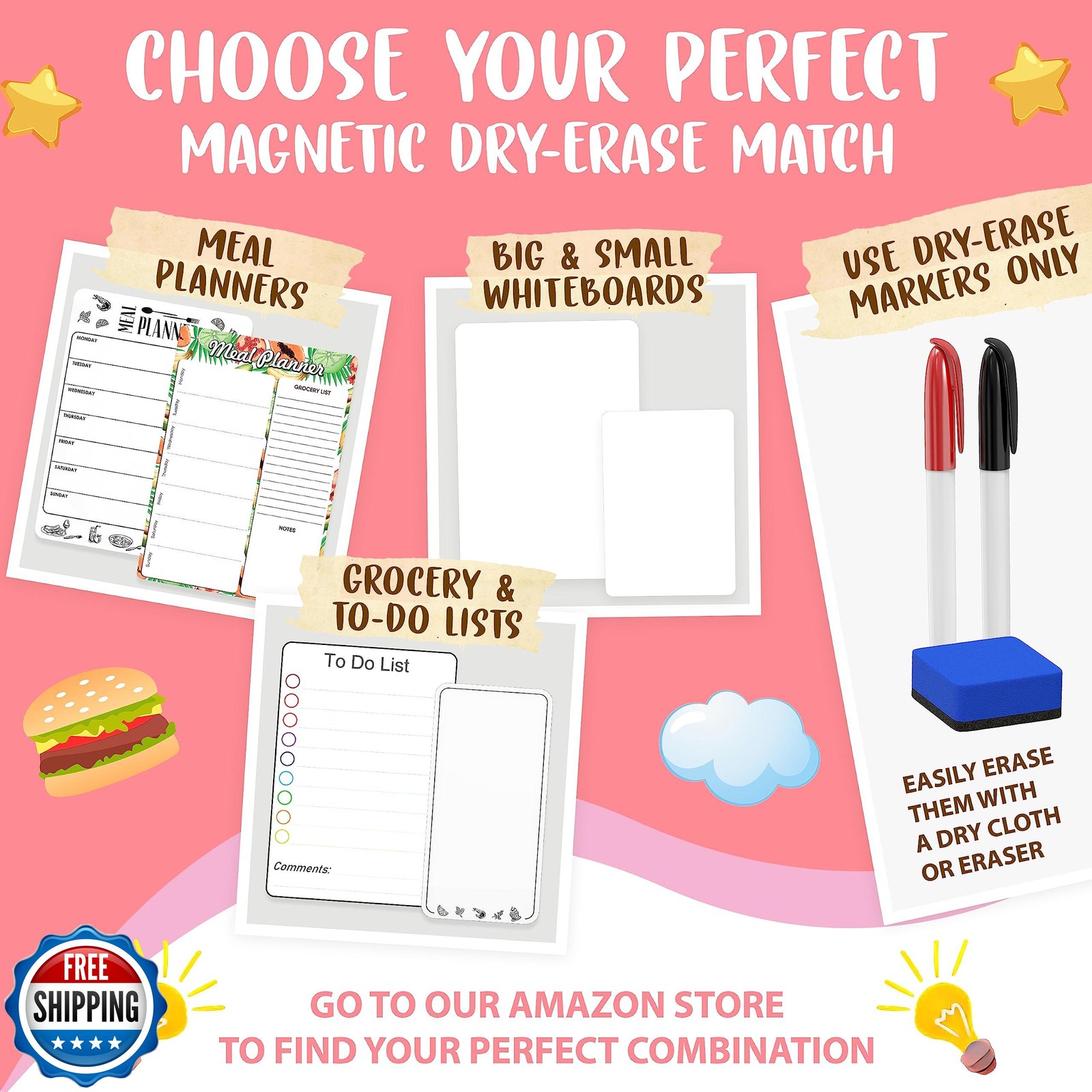 Magnetic Chore Chart for Kids 8.5×12 (A4) – Dry Erase Chore Chart Magnetic –