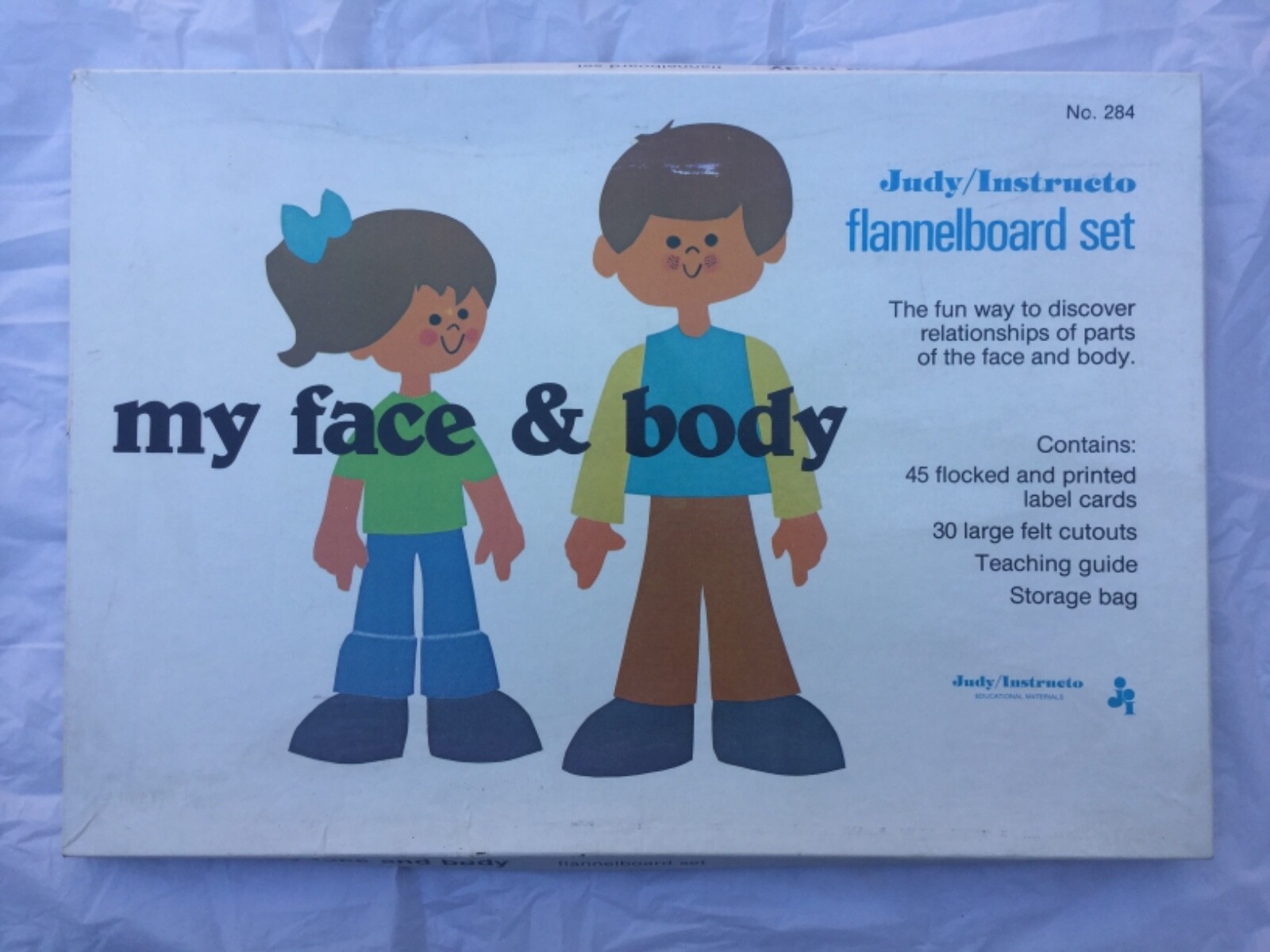 Judy Instructo Flannel Board Set My Face And Body #284 Teaching Aid Felt Vintage