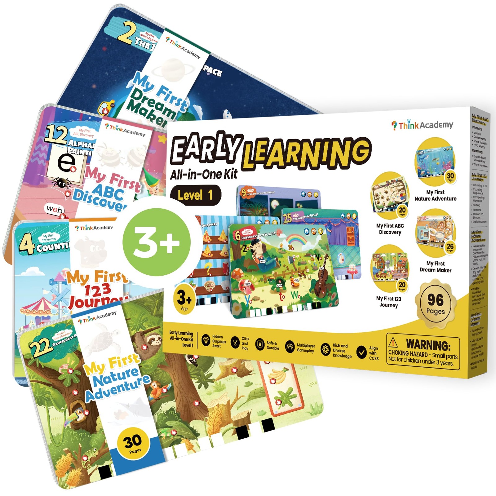 Level 1 Flash Cards for Kids Ages 3+, Compatible with Learning Pad, Montessor…