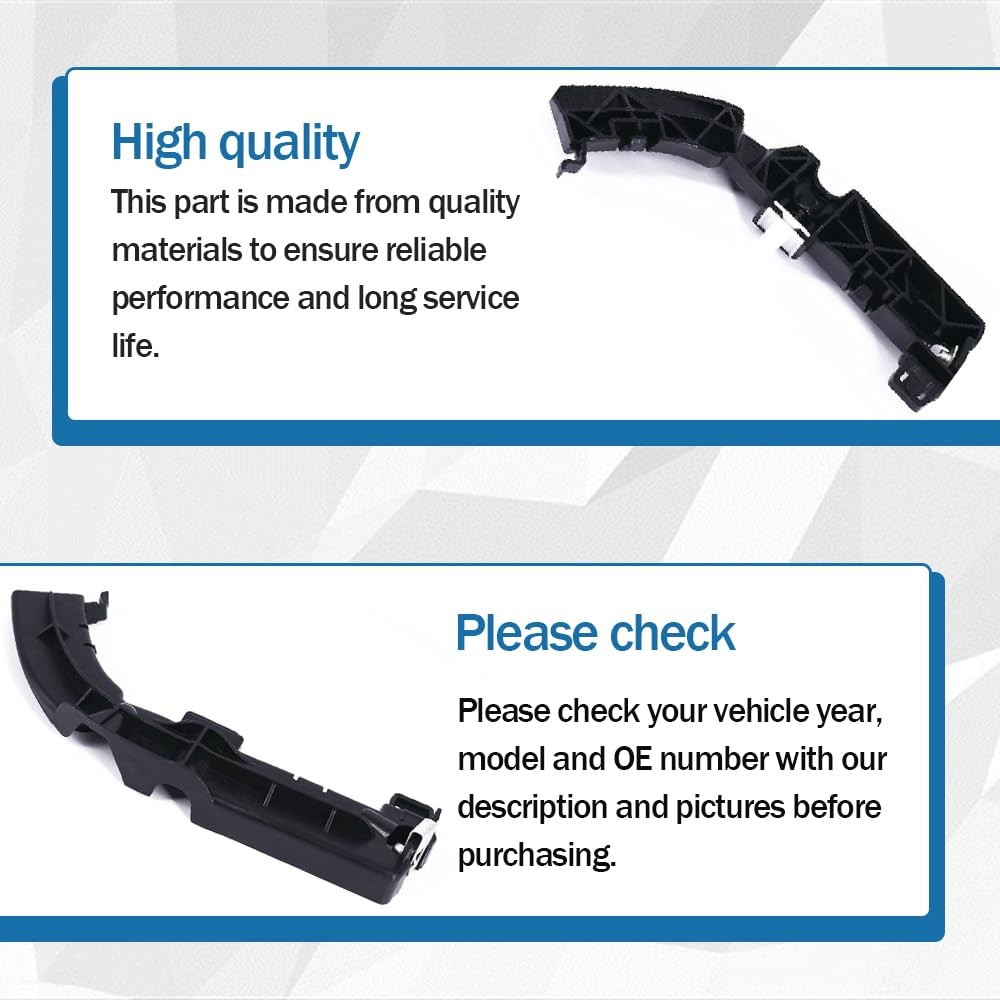 1 Pair Bumper Support Brackets Front Driver and Passenger Fits for Black