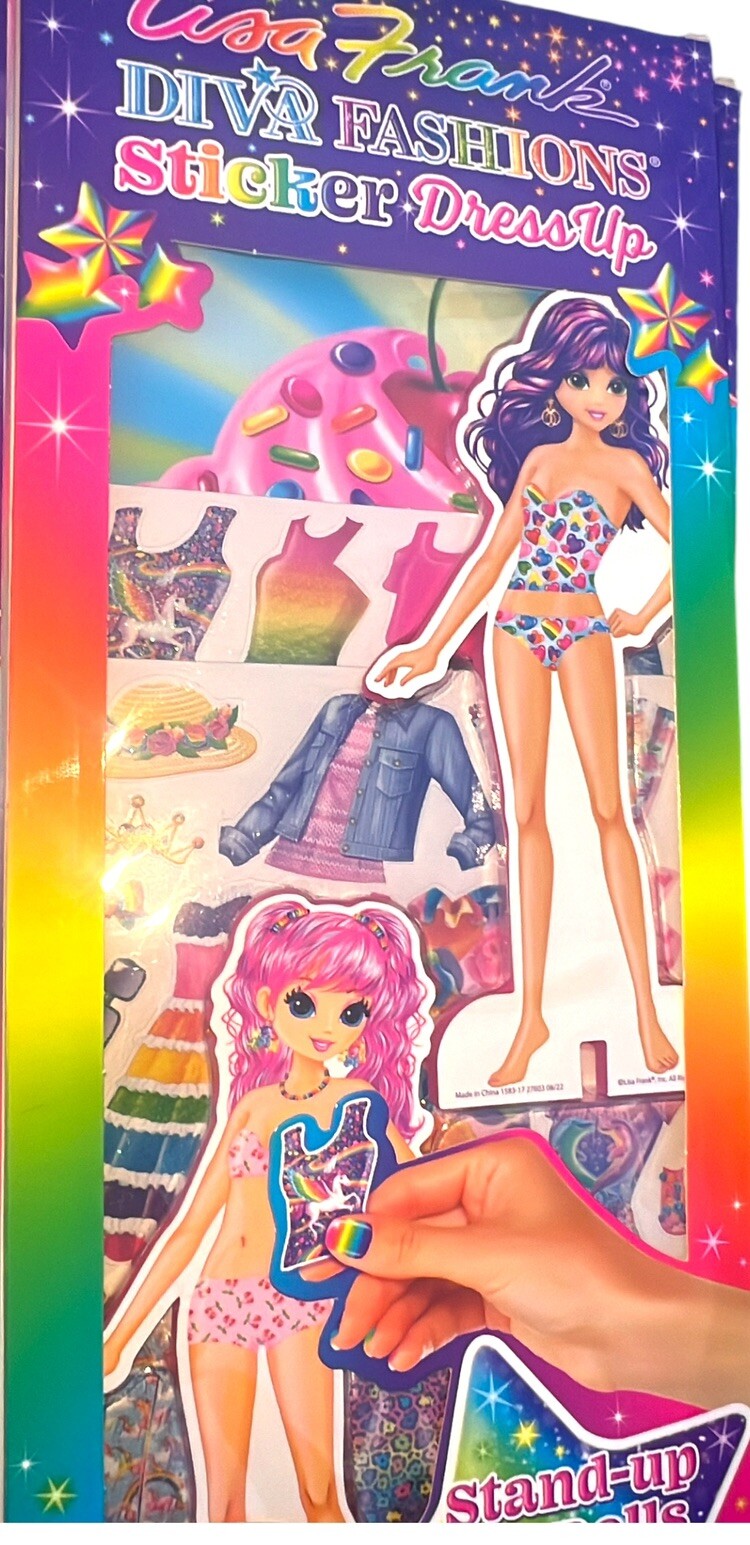 Lisa Frank Coloring Activity Pad & Diva Fashions Stickers Dress Up Activity New