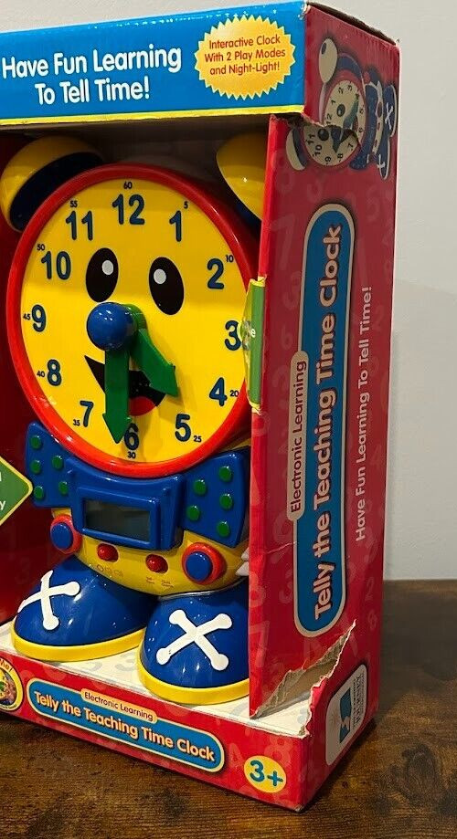 The Learning Journey Telly The Teaching Time Clock Blue/Yellow 2015 NIB