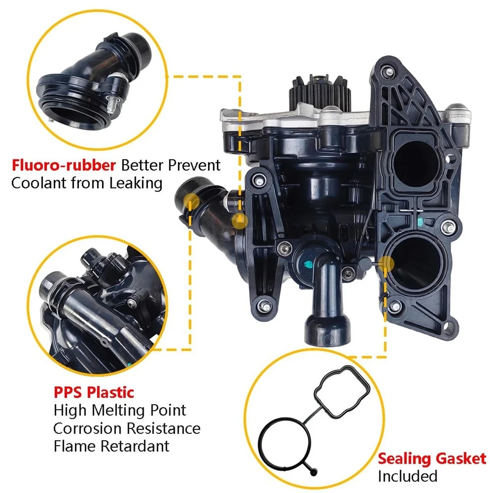 Engine Water Pump Assembly | Fit for Volkswagen VW 2013-2016 Beetle, 2013-201…