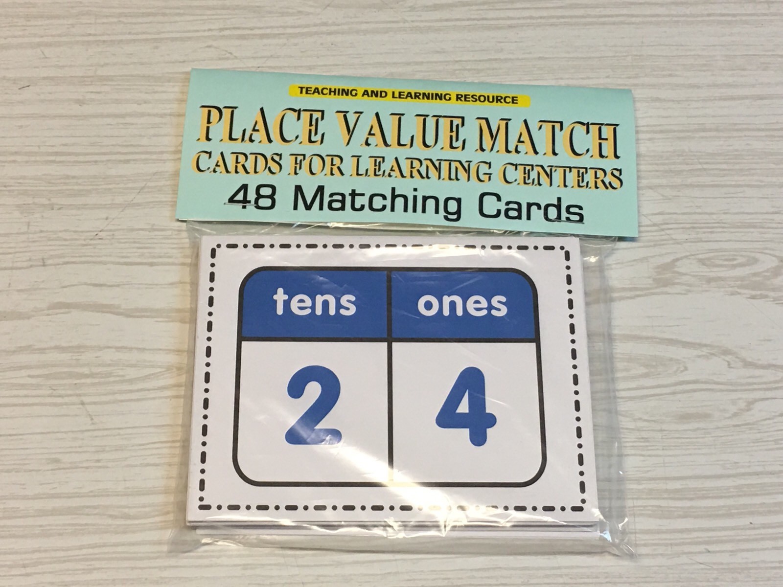 Place Value Match – Flashcards for Preschool 48 Cards- Teaching supplies