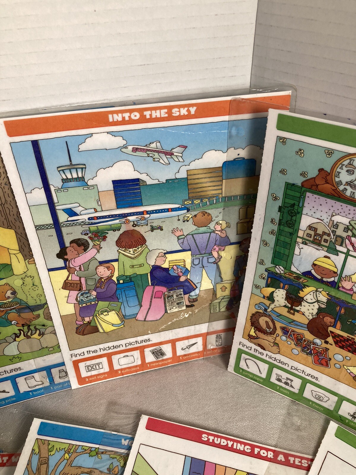 Lot Of 15 Double Sided Loose Laminated Sheets Find Hidden Pictures Activity