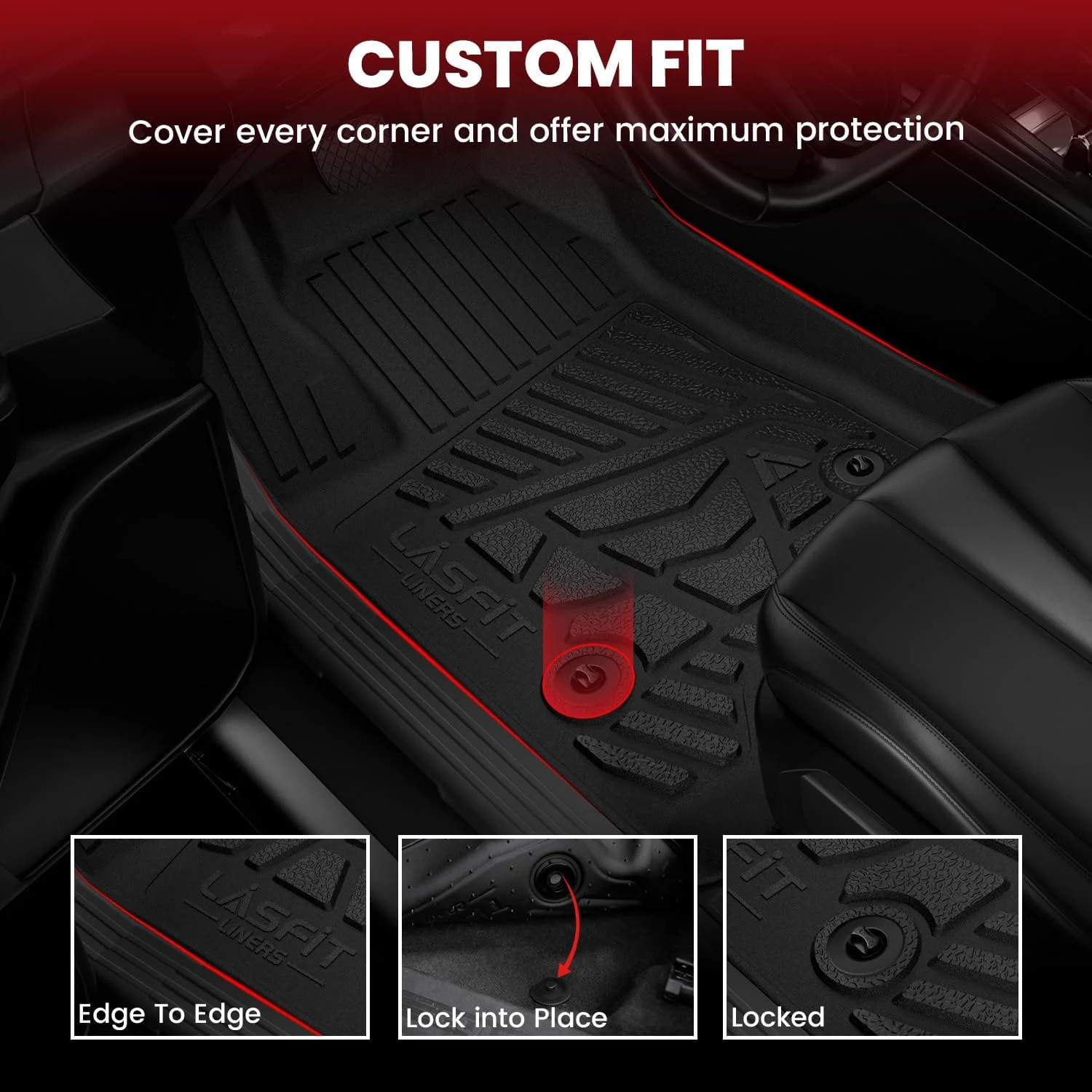 LASFIT Floor Mats 2014-2018 for Chevrolet Chevy Silverado/GMC Sierra 1500 Only C