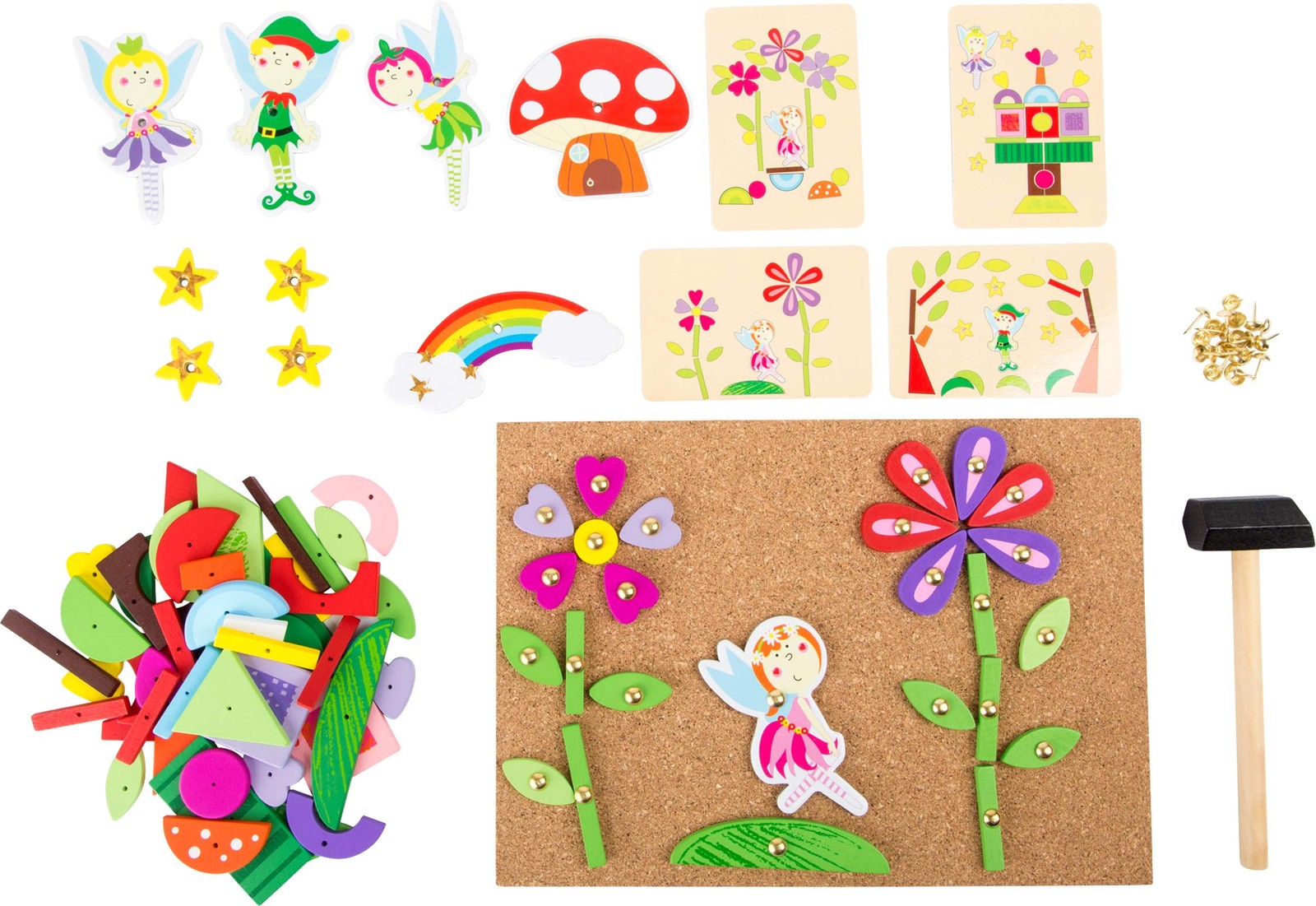 small foot 10227 Hammer game “Fairy” made of wood, cork floor with motives of fa