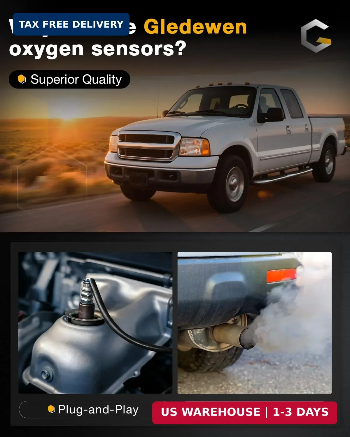 O2 Sensor Upstream Downstream 2Pcs | Oxygen Sensor for Ford F150 F250 Ranger Exp