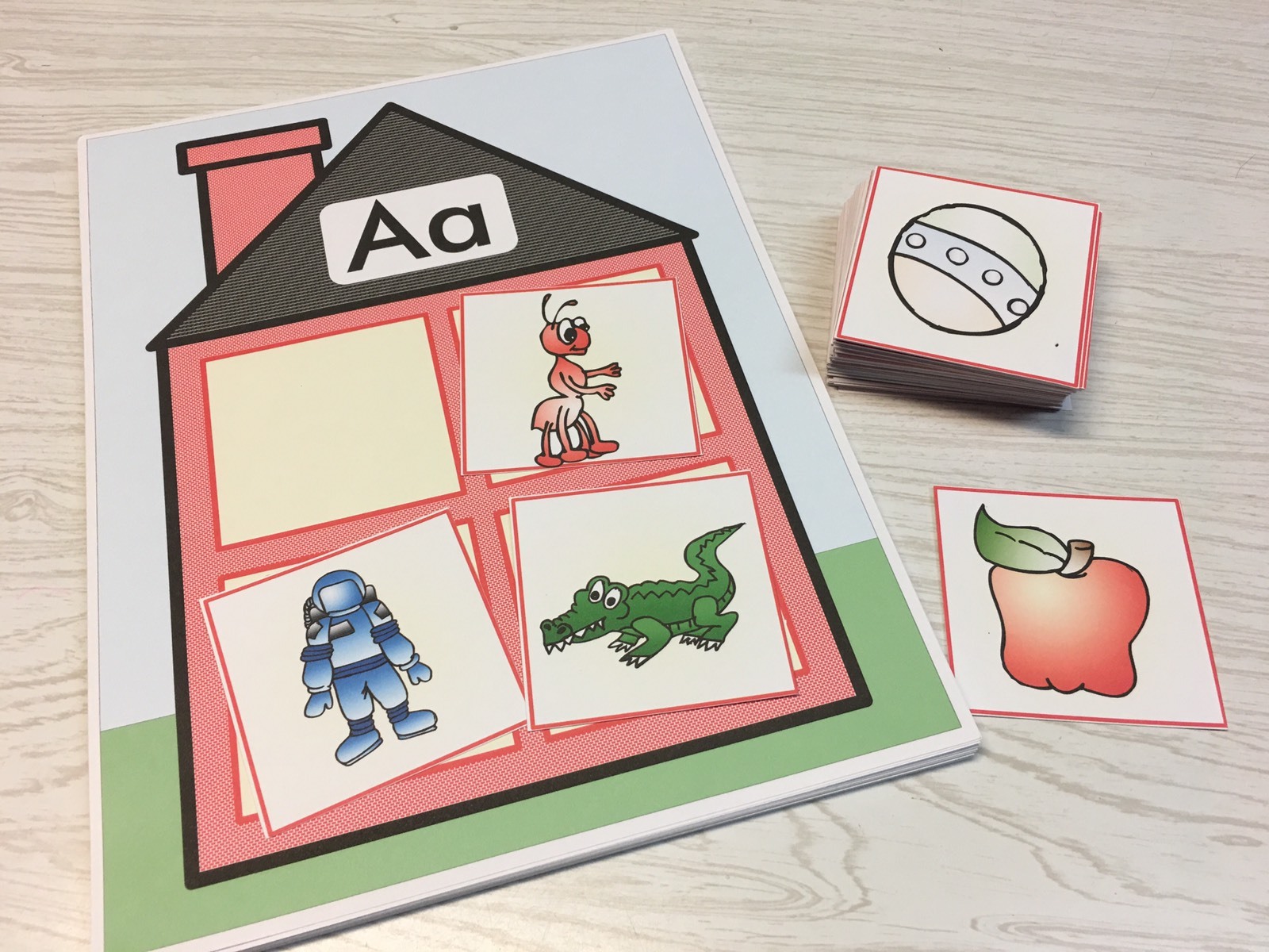 PRINTED Alphabet House Game – Beginning Sounds – Complete Set UNCUT