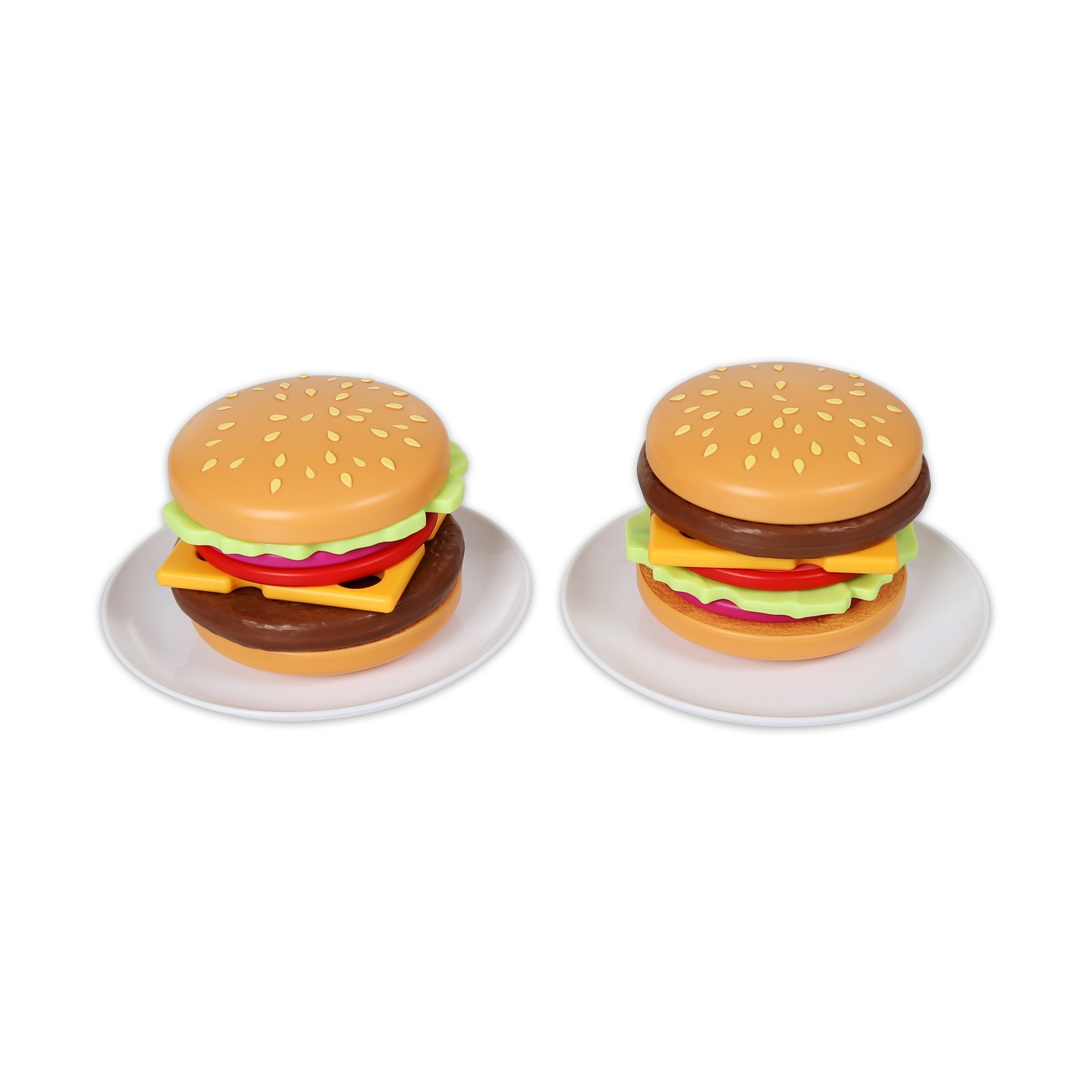 New – Popular Playthings Magnetic Build & Grill Burger Set – Ages 3+