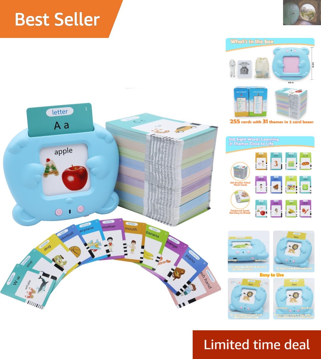 Interactive Learning Flash Cards for Toddlers – 255 Double-Sided Cards Included