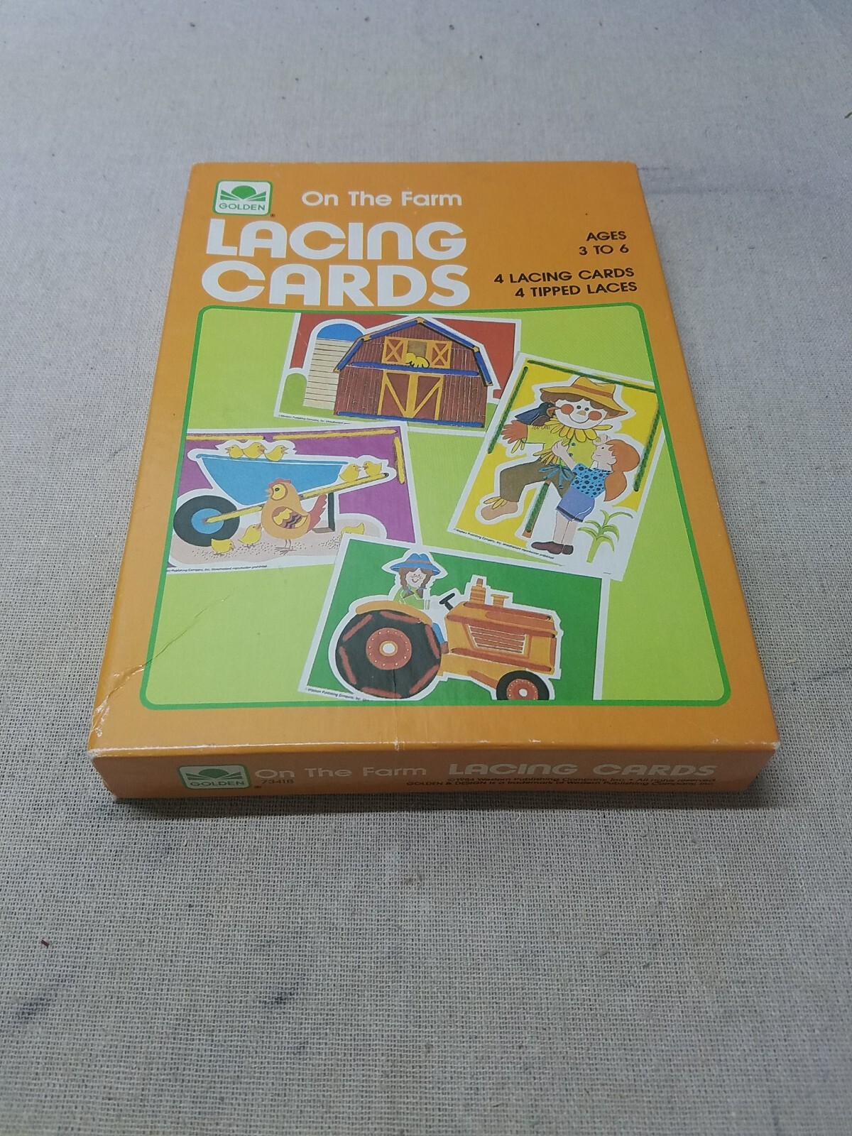 Vintage Lacing Cards On The Farm from 1984