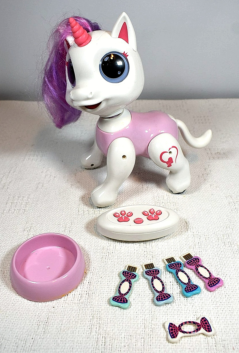 Interactive Robot Unicorn Toy, Walking, Dancing w/Remote, Cord & Programs/Dish