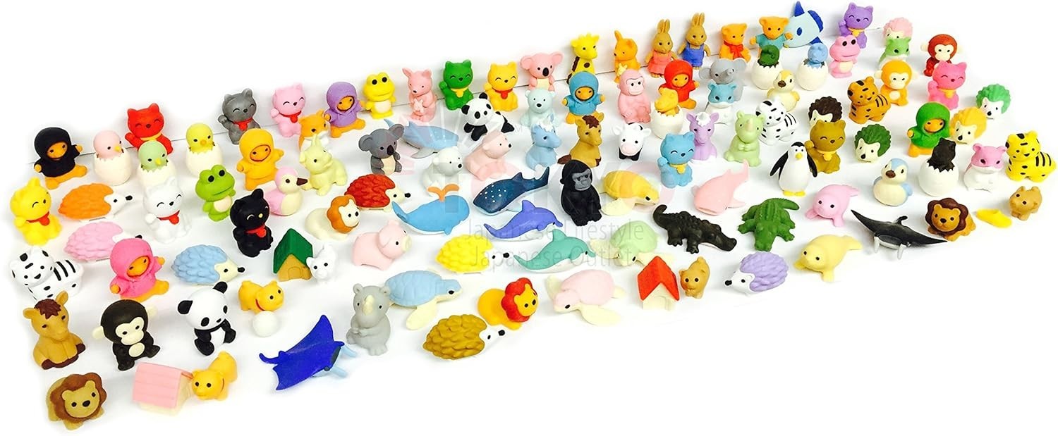 Pencil Eraser Animal Collection IWAKO Japanese Erasers (Pack of 20) Japan Made