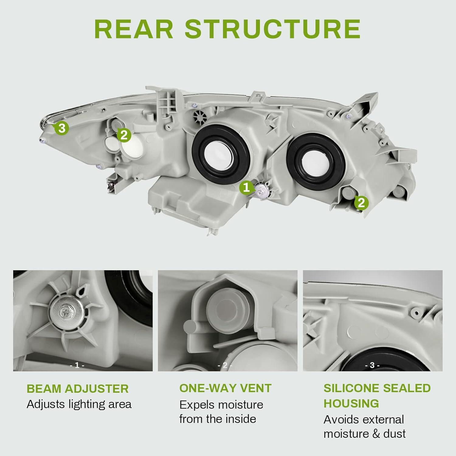 AUTOSAVER88 Projector Headlight Assembly Compatible with 07 08 09 2007 2008 2009