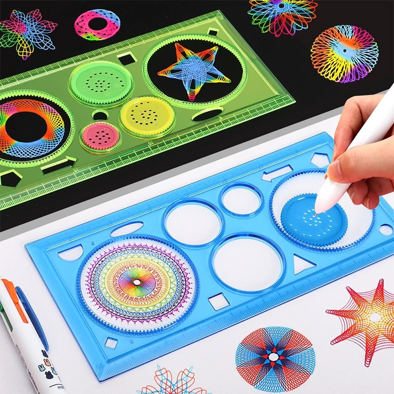 Juego de plantillas de dibujo de espirógrafo geométrico para pintura y manualida