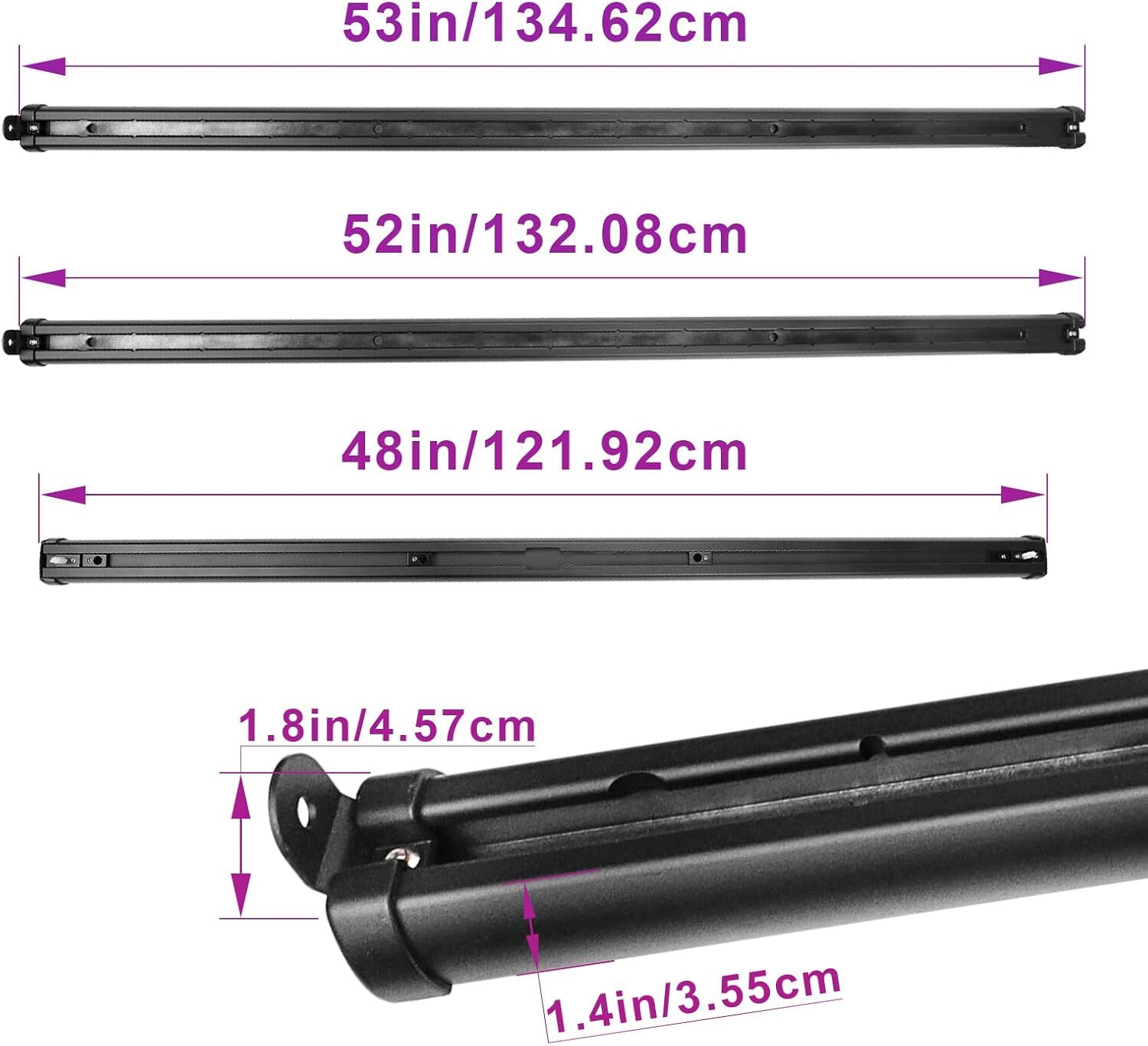 Fit for Jeep Gladiator Trail Rail System Compatible with 2020-2023 Gladiator Bed