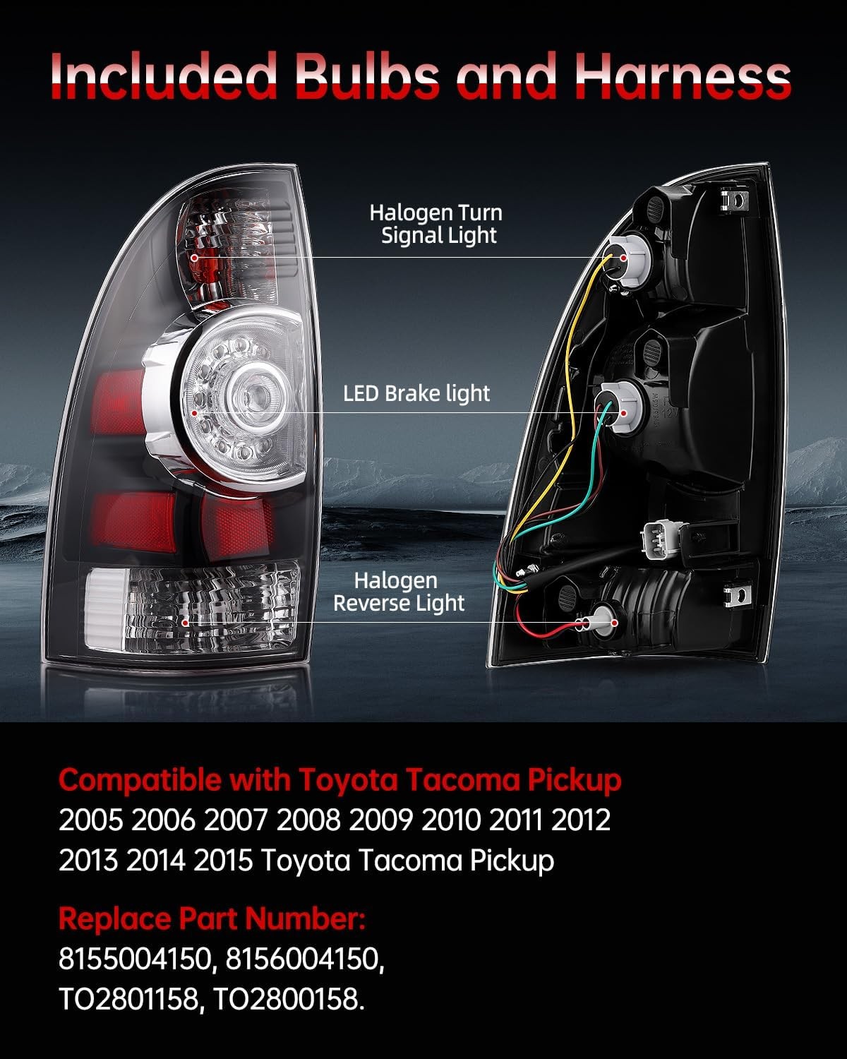 OKLPF LED Tail Light Toyota Tacoma 2005-2015 Smoked