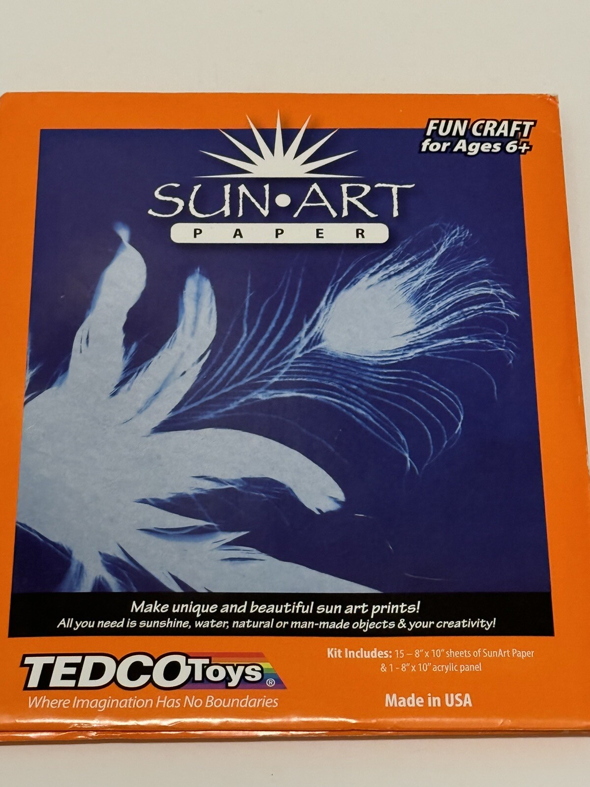 Sun Art Make Sun Prints w/Sunshine 15 Sheets of SunArt Paper 8″ X 10″ 1 Acrylic