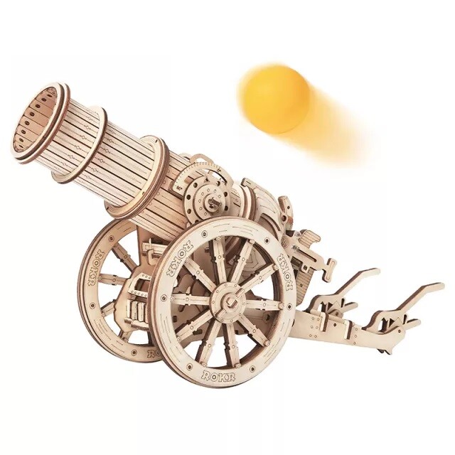 Wooden Puzzle 3D Toy Artillery Model Siege Assembly Gift DIY Game Children Xmas