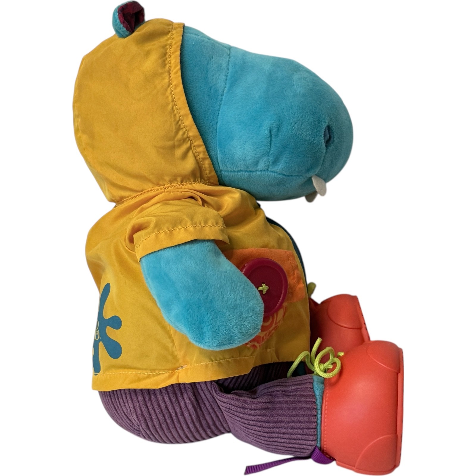 Battat- B. toys Interactive Plush Hippo Giggly Zippies Hank giggles SEE VIDEO