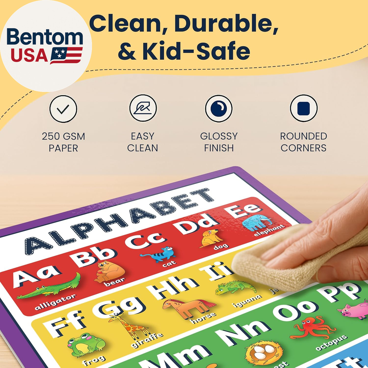 Educational Posters for Kids – 18 Laminated Preschool Posters for Classroom, Alp