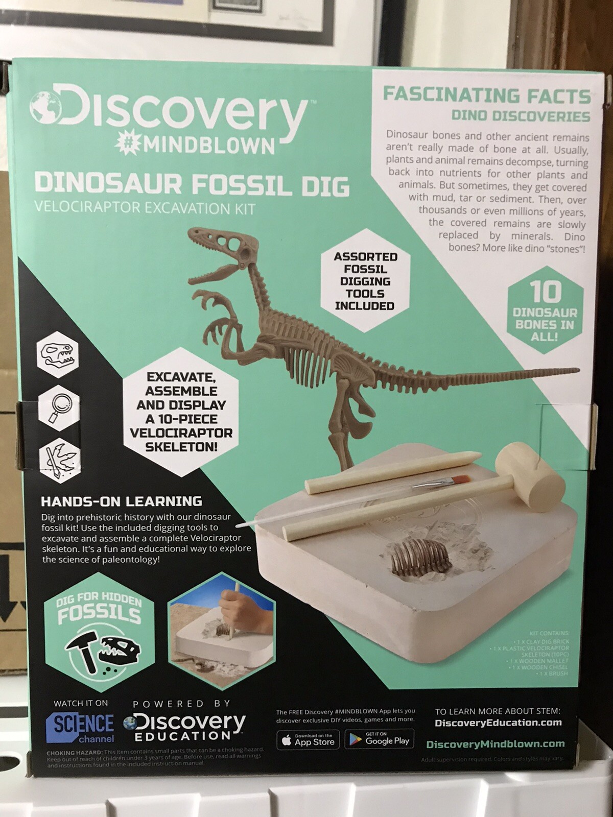 Velociraptor Interactive Dinosaur Fossil Excavation Dig Kit Discovery Mindblown