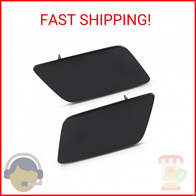 PIT66 Front Headlight Washer Cover Left and Right Side Pair Compatible with Audi