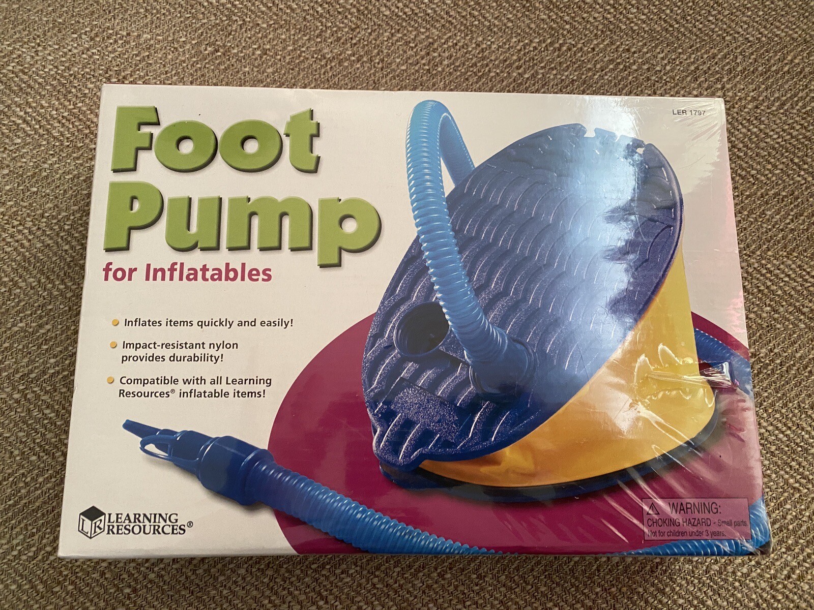 Learning Resources Foot Pump For Inflatables Brand New Sealed