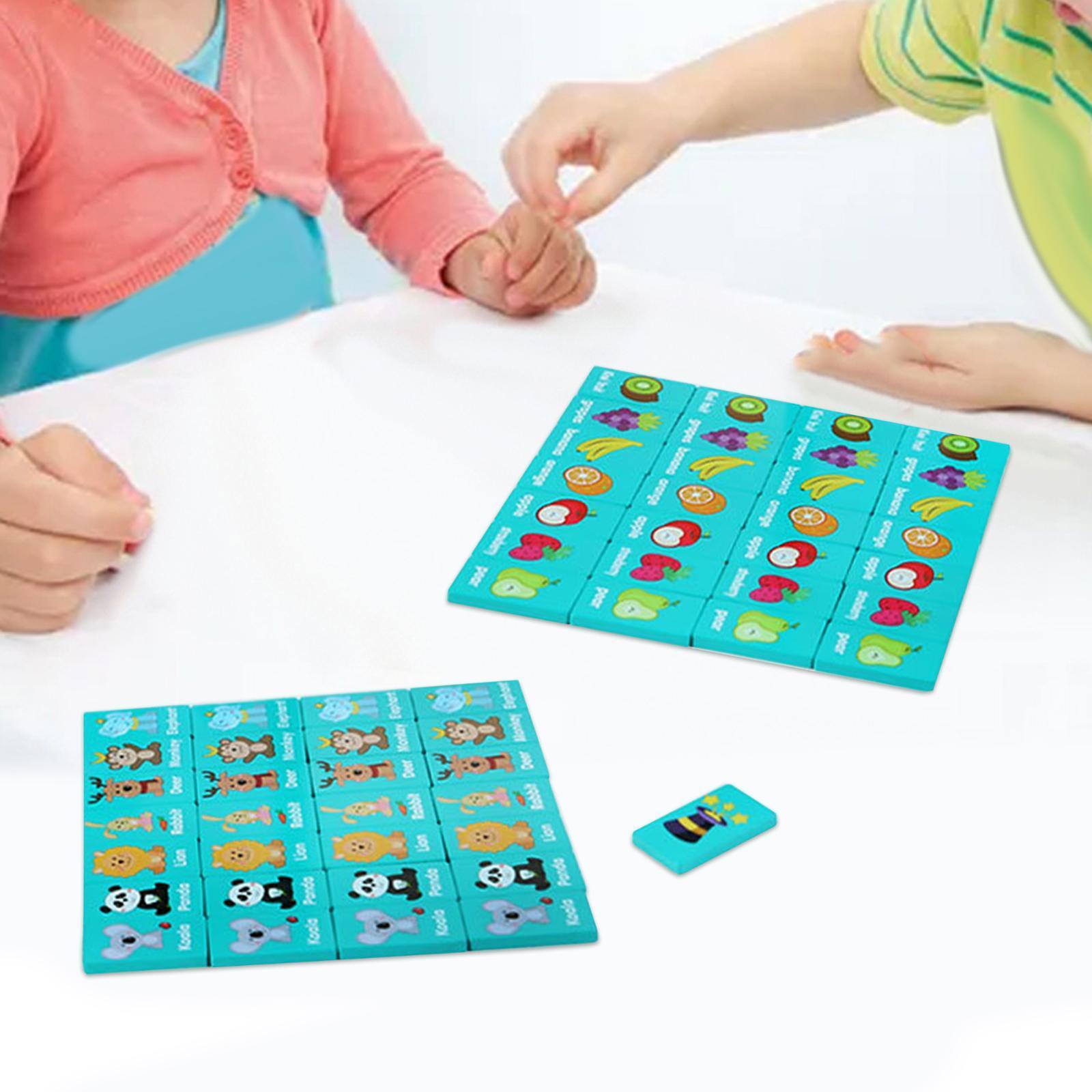 36Pcs Montessori Dominos Toy Cognitive Skills Motor Skill for Preschool Kids