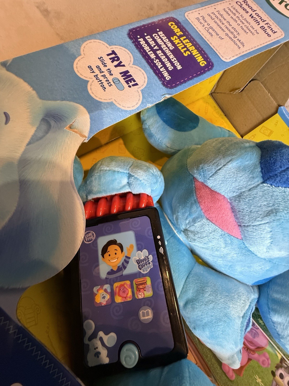 BLUES CLUES & YOU STORYTIME WITH BLUE LEAP FROG LEARNING TOY BOOKS PLUSH NEW
