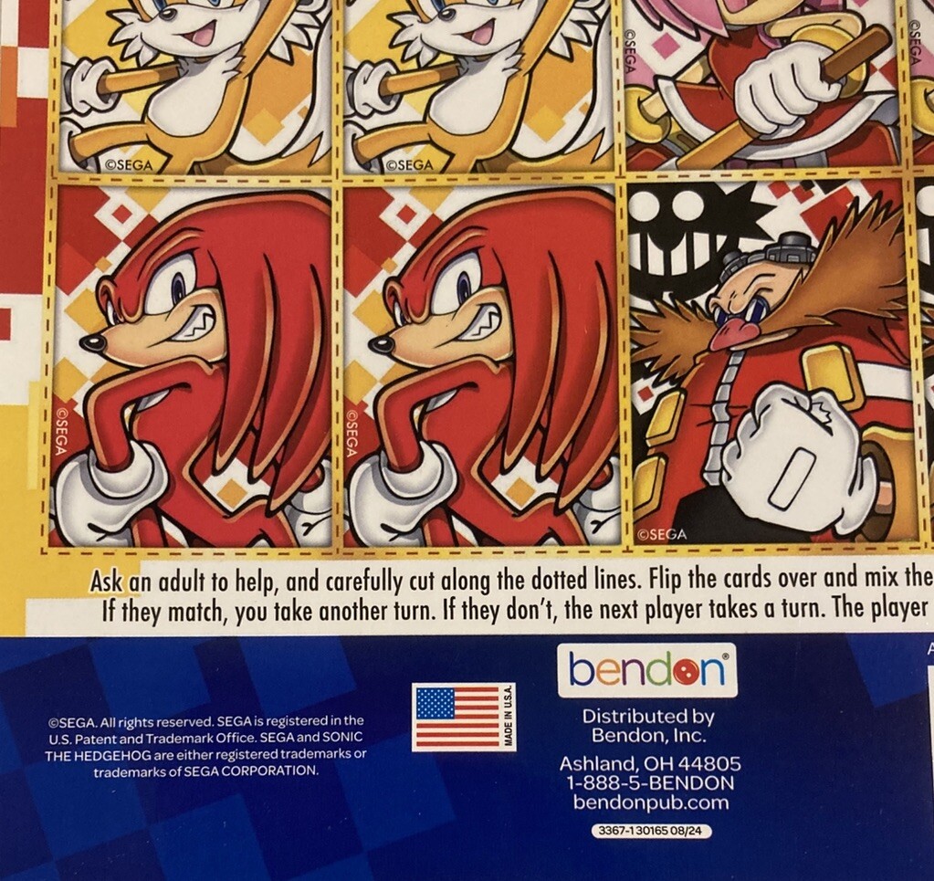 Sonic The Hedgehog Jumbo Coloring & Activity Book New Bendon Made In USA