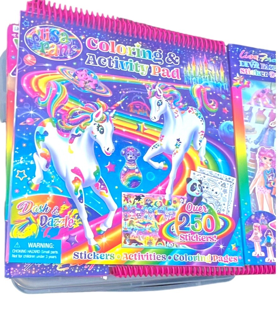 Lisa Frank Coloring Activity Pad & Diva Fashions Stickers Dress Up Activity New