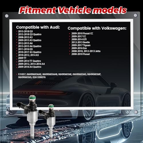 4-Pack Fuel Injectors Set | Compatible with Volkswagen VW CC Eos GTI Tiguan Golf