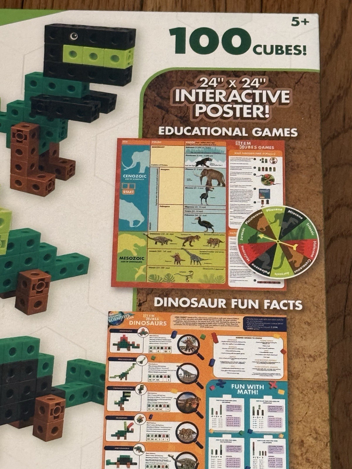 The Young Scientists Club Dinosaur STEM Cubes, Build, Learn & Create, 100 Cubes